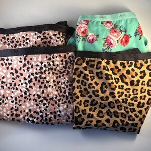 4 Pair Avenue Body Full Brief 18/20 Nylon Brown Cheetah Pink Leopard Teal Floral